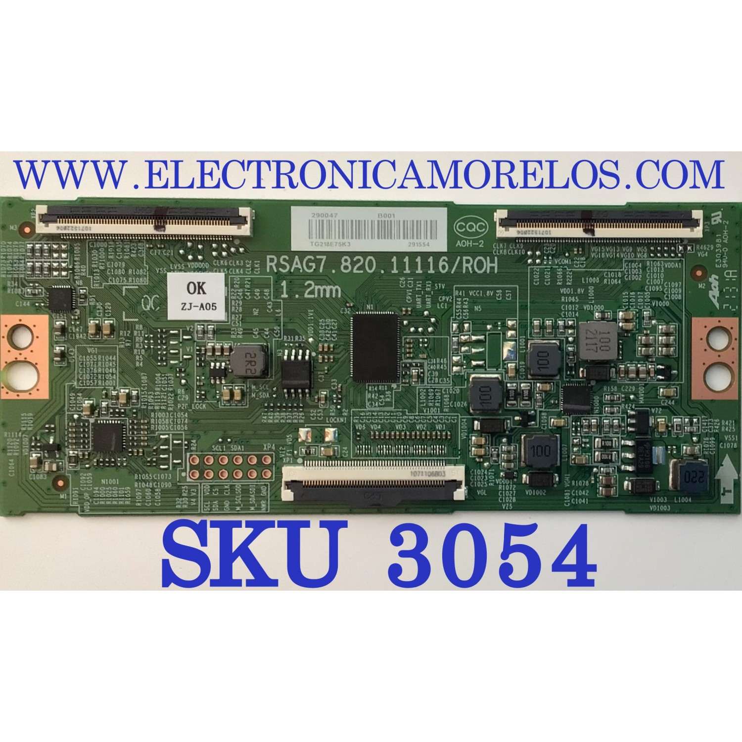 T-CON PARA TV TOSHIBA / NUMERO DE PARTE 290047 / RSAG7.820.11116/ROH / 291554 / PANEL HD650Y1U72-TBL2K2/S0/SM/MCKD3A/ROH / DISPLAY HV650QUB-F70 / MODELO 65C350KU 65C350U